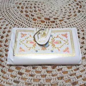 Vintage white clutch wallet